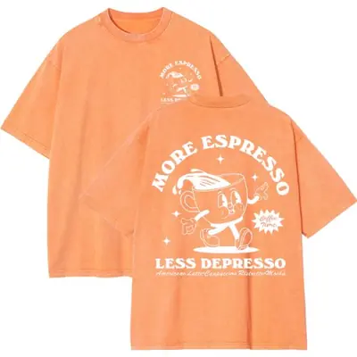 Image de T-Shirt Femme 'Plus Expresso, Moins Dépresso' - Style Humour Café
