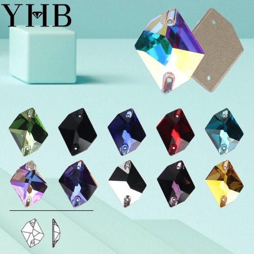 Image of Premium Cosmic Glass Crystal AB Moonlight Flatback Sew-On Rhinestones for Garments, Clothes, Bags, and Craft Projects