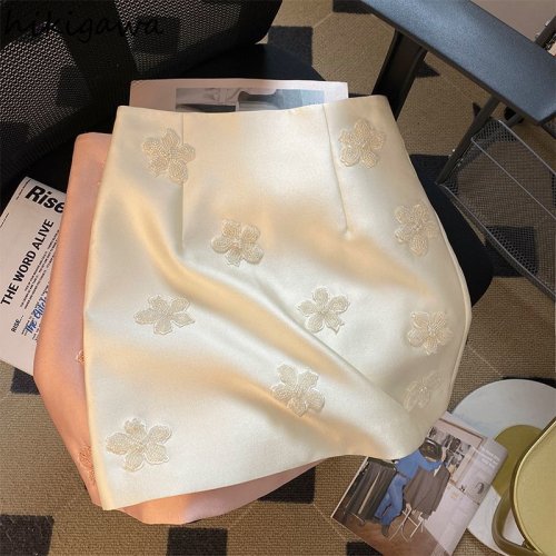 Imagen de Temperamento Falda De Mujer De cintura alta A-line Jupe moda rebordear Vintage Saia Mini Faldas coreanas 2025 Faldas Mujer De Moda 27r897