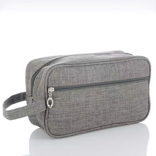 Immagine di Borsa da viaggio per cosmetici da uomo borsa da toilette Organizer da donna in tela custodia per il ...