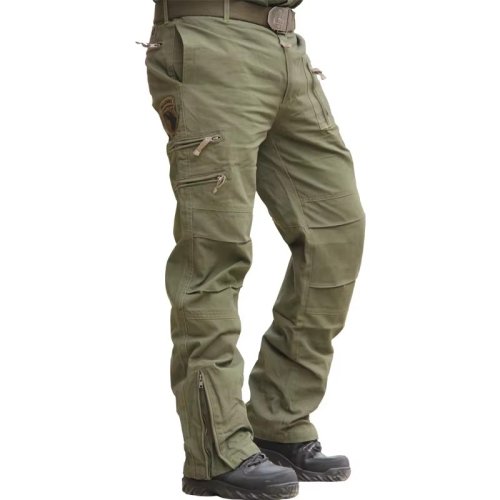 Imagen de 2025 Pantalón cargo para hombre, pantalones de algodón, color caqui, camuflaje militar, verde, gris, trabajo, muchos bolsillos, pantalones tácticos negros de camuflaje de algodón