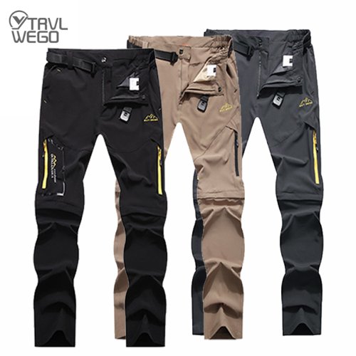Immagine di Pantaloni da Trekking Uomo Leggeri e Respiranti per Campeggio e Avventure all'Aperto – Impermeabili, ad Asciugatura Rapida e con Alta Elasticità