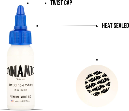 Image of 30ML Tripe White Tattoo Ink TWD Body Art Tattoo Ink Vegan Long Lasting No Color Loss Professional Tattoo Ink (1oz Bottle)