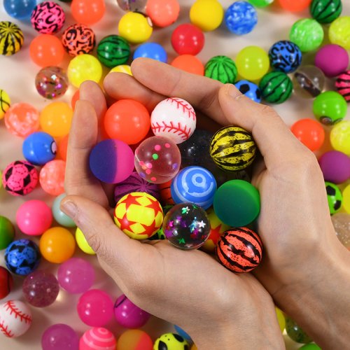 Bild von 10er Set bunte Gummihüpfbälle für Kinder – ideale Gastgeschenke für Sommergeburtstage, Partyfavors, Pinata-Füller und Spielzeug mit 25 mm Durchmesser