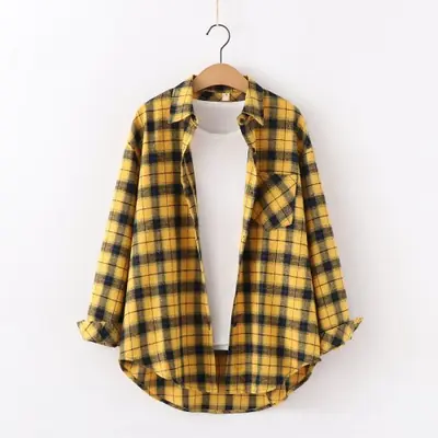 Image de Chemise à Carreaux Flanelle Femme - Tendance 2025