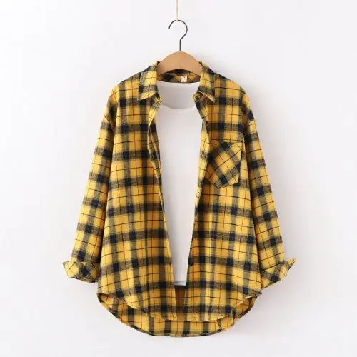 Image de Chemise à Carreaux Flanelle Femme - Tendance 2025
