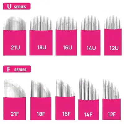 Image de Aiguilles de Microblading - 100 Pièces pour Tatouage Sourcils