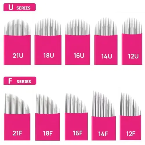 Image de Aiguilles de Microblading - 100 Pièces pour Tatouage Sourcils