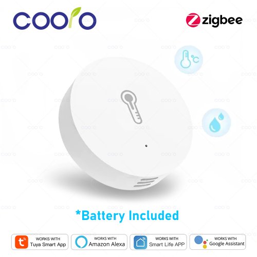 Image of Tuya Zigbee 3.0 Smart Temperature and Humidity Sensor with Battery Power – Remote Monitoring via Smart Life App, Compatible with Alexa and Google Home