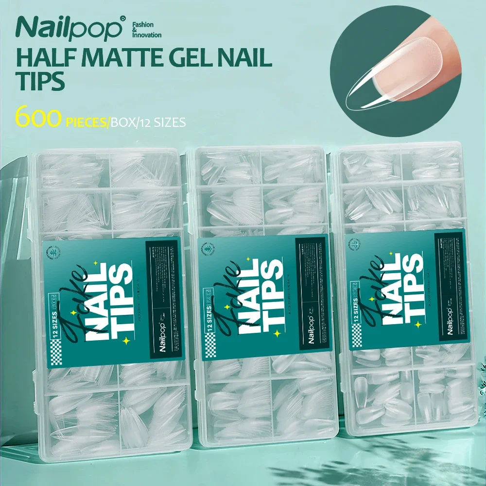 Bild von 600 Stück Nagelspitzen – Mittellang Ballerina-Form für perfekte Falschnägel