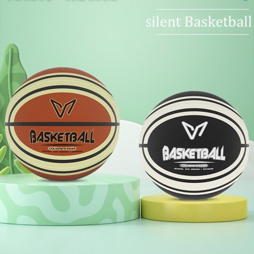 Imagen de Baloncesto silencioso con cubierta de tela, pelota de entrenamiento para práctica de ruido sin rebote para niños, espuma de PU, tacto suave, perfecto para apartamento