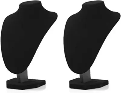 Image de Support Collier Velours Noir - Présentoir Élégant pour Bijoux