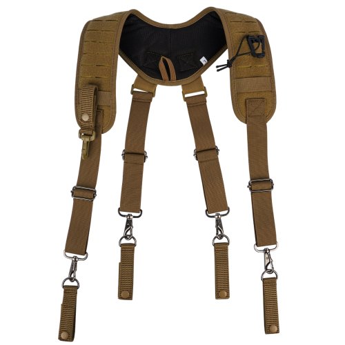 Image of Durable Metal Hook Tactical Suspenders with Heavy-Duty Military Belt Harness for Police and Law Enforcement