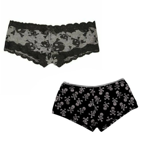 Image de Shorts Goth Y2K Dentelle Crâne Harajuku - Style Punk Vintage