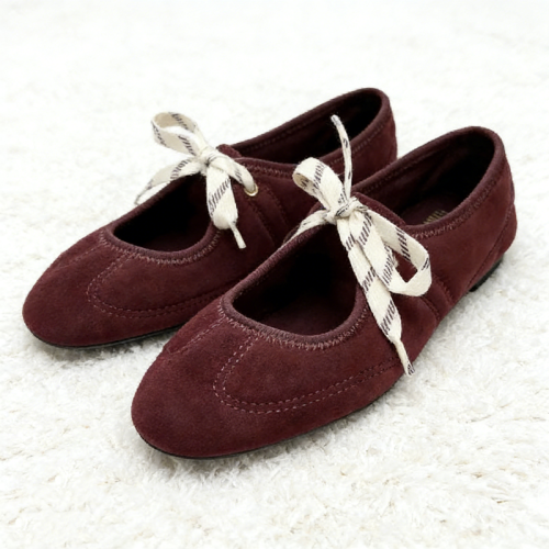 Afbeelding van Elegante Vrouwen Ballet Flats met Leren Look en Lacet Design – Comfortabele Mary Jane Schoenen van Hoge Kwaliteit