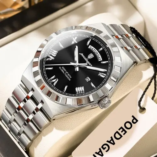 Image de Montre Homme Luxe Quartz Étanche avec Date et Lumineux
