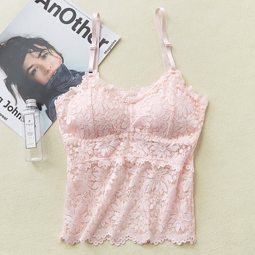 Afbeelding van Kanten Beha Top Vrouwen Bloemen Kanten Bralettes Sexy Lingerie Niet-draad Ondergoed Passen Bandjes Tanks Hemdjes Verwijderbare Pads Lingerie