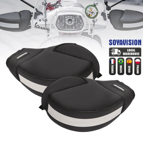 Imagen de Manguitos de Manillar para Motocicleta, Scooter, ATV y UTV - Protectores Térmicos y Resistentes a la Lluvia con Diseño Antideslizante para Mayor Comodidad en Invierno