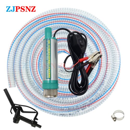 Image of Compact 38mm 12V/24V Electric Submersible Pump for Diesel, Oil, Water Transfer – Portable & Powerful for Camping, Fishing, and Automotive Use