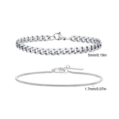 Image de Bracelets Homme Tendance - Acier Inoxydable & Corde Torsadée