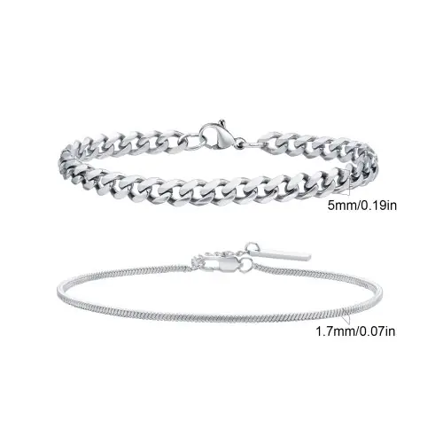 Image de Bracelets Homme Tendance - Acier Inoxydable & Corde Torsadée