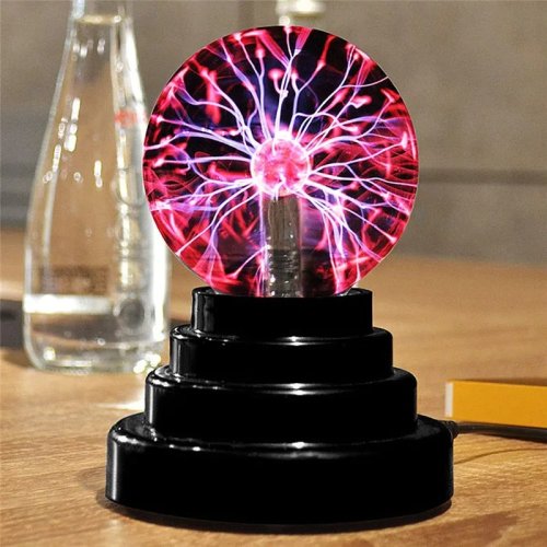 Image of Magic Plasma Ball Lamp – Touch-Sensitive LED Atmosphere Night Light in 3, 4, 5, and 6 Inch Sizes – Glass Plasma Globe for Bedroom Decor and Kids Gifts