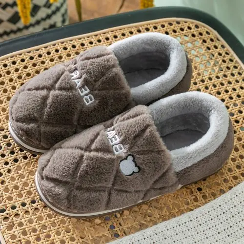 Image de Pantoufles Hommes Fourrure Chaudes & Confortables