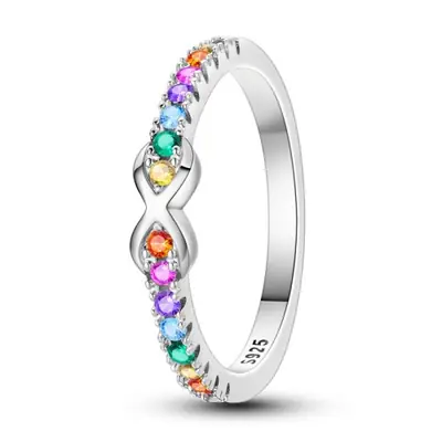 Image de Anneau Argent 925 Coeur Infini & Marguerite - Élégant et Empilable