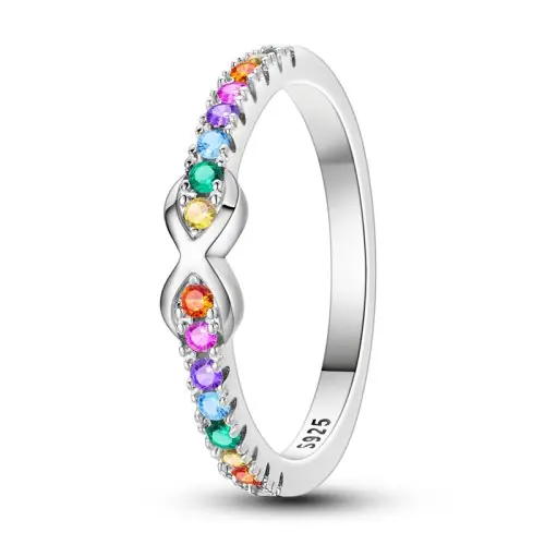 Image de Anneau Argent 925 Coeur Infini & Marguerite - Élégant et Empilable