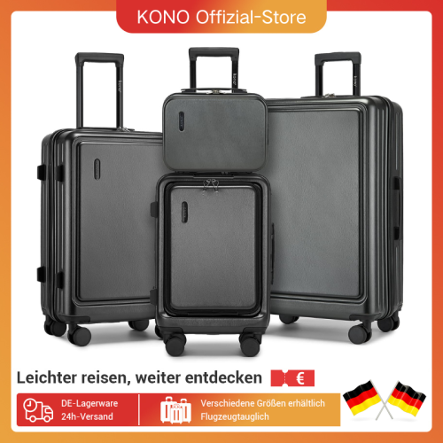 Bild von Kono Hartschalen-Koffer ABS+PC: Handgepäck mit TSA-Schloss, 4 Spinnerrädern & Teleskopgriff, Kabinenmaß, Leichter Reisekoffer