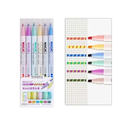Image de Stylos surligneurs magiques à double extrémité, changent de couleur