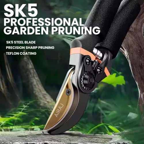 Tijeras de Podar Profesionales de 8.5 Pulgadas con Hoja de Acero SK5 para Bonsái, Árboles Frutales y Flores - Diseño Ergonómico Antideslizante