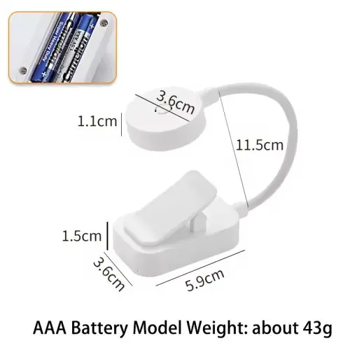 Image de Lampe LED Portable à Clip - Rechargeable USB, 3 Modes de Protection des Yeux