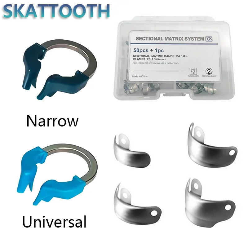 Imagen de Kit Completo de Matrices Dentales Niti con Anillos de Abrazadera Metálicos y Sistemas Contorneados Seccionales para Restauraciones Precisas