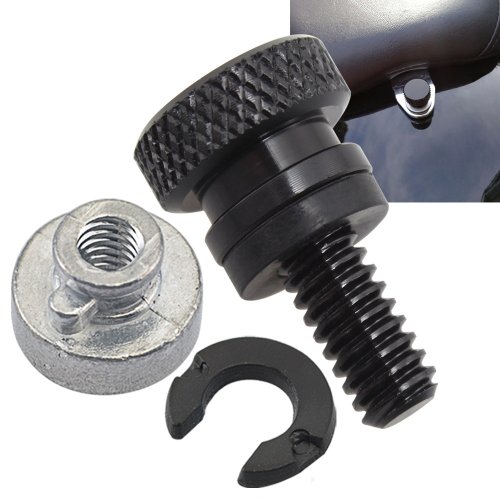 Immagine di Kit di Montaggio Sedile per Moto con Bulloni e Viti 1/4-20, Dado e Manopola di Copertura – Compatibile con Harley-Davidson Sportster, Touring, Street Glide