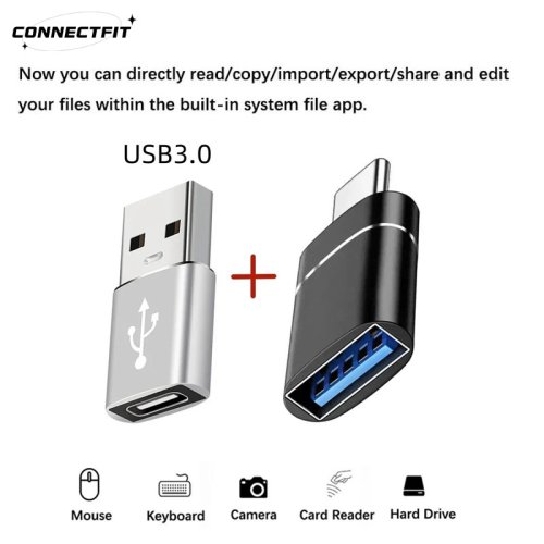 Zdjęcie Adapter USB-C do USB 3.0 – 2 sztuki, kabel OTG, konwerter do ładowania i synchronizacji dla MacBook, iPad, telefonów i tabletów