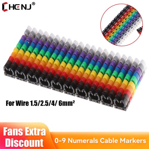 Immagine di Etichette Numeriche per Cavi Ethernet CAT6 – 100-150 Pezzi con Numeri Arabi da 0 a 9, Clip per Rete, Marcatore di Cavo, Tubo Etichettatore per Organizzazione Cavi