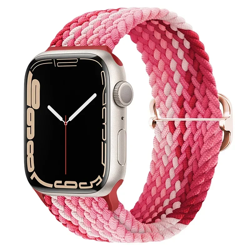 Immagine di Cinturino in nylon intrecciato per cinturino Apple Watch Ultra 2 49mm Serie 10 46mm 42mm 44mm 40 41mm Bracciale regolabile IWatch 9 8 7 6 SE 5 4