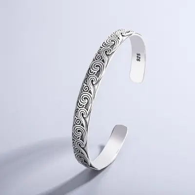 Image de Bracelet Argent Sterling 925 - Design Rétro Nuage