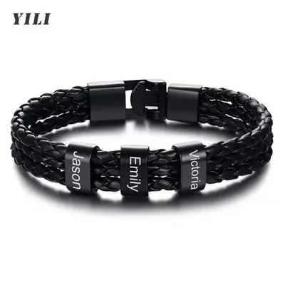 Image de Bracelet Personnalisé Homme - Cadeau de Père