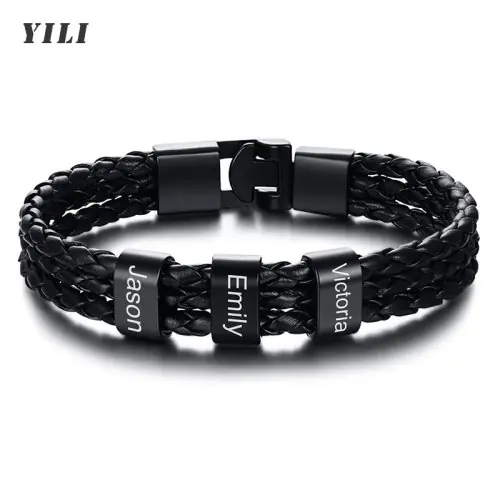 Image de Bracelet Personnalisé Homme - Cadeau de Père