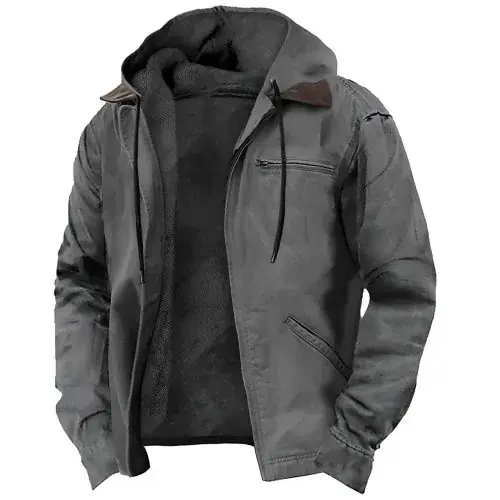 Image de Sweat à Capuche Homme Automne-Hiver - Veste en Velours Confortable
