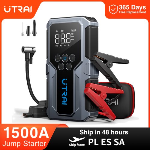 Bild von Utrai 1500A Auto-Starthilfe mit Power Bank, tragbare 150 PSI Luftpumpe und Notfall-Batteriebooster – Universeller Auto-Starter für 2024