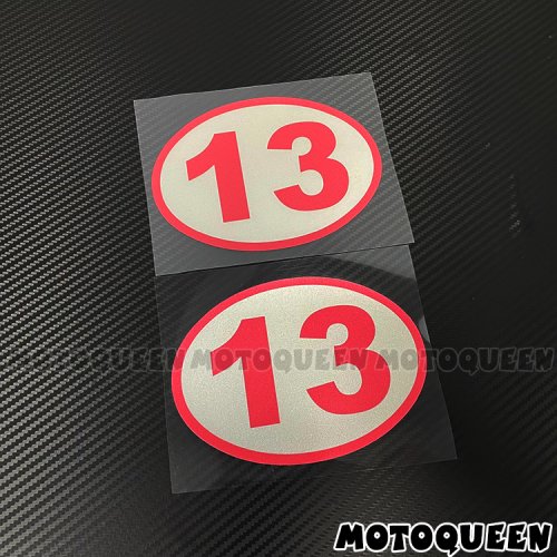 Afbeelding van Vintage Café Racer Sticker Nummer 13 – Ovale Tank & Helm Decoratie