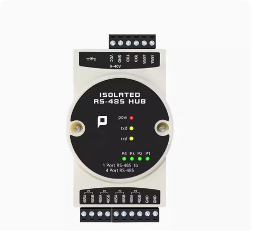 Image of Industrial RS485 Repeater with Photoelectric Isolation – 4-Channel Signal Distributor Hub, 1 In 4 Out for Building Automation & Safety Systems