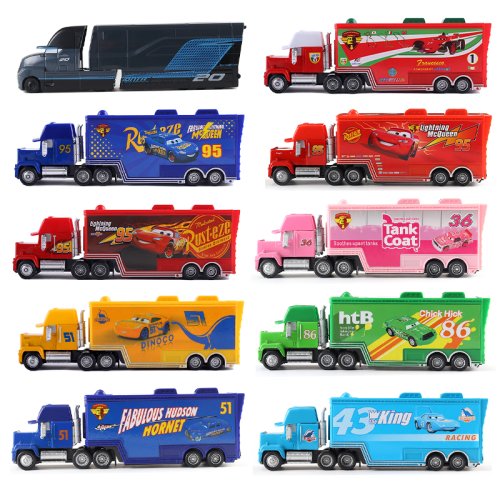 Afbeelding van Disney Pixar Cars 3 Metalen Speelgoedauto's Collectie - Lightning McQueen, Jackson Storm, Cruz Ramirez & Mack Truck voor Kinderen