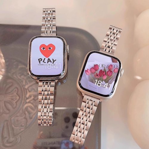 Imagen de Correa delgada de acero inoxidable para Apple Watch Ultra 49 mm y series 9, 8, 7, 6, SE, 5, 4, 3 – Pulsera metálica elegante para modelos de 38 mm, 40 mm, 41 mm, 42 mm, 44 mm y 45 mm