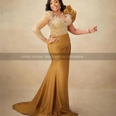 Image de Robe Sirène Longue Personnalisée - Élégance & Fente Spectaculaire