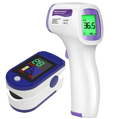 Imagen de Termómetro Digital Infrarrojo Multifunción con Pantalla Retroiluminada en Tres Colores para Medición Frontal sin Contacto