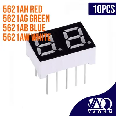 Image de Affichage LED 2 Chiffres - 5621AH/5612AB - Rouge, Bleu, Vert, Blanc
